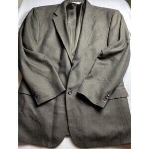 Versini 50 Long Brown Silk Wool Blazer Suit Jacket Sport Coat